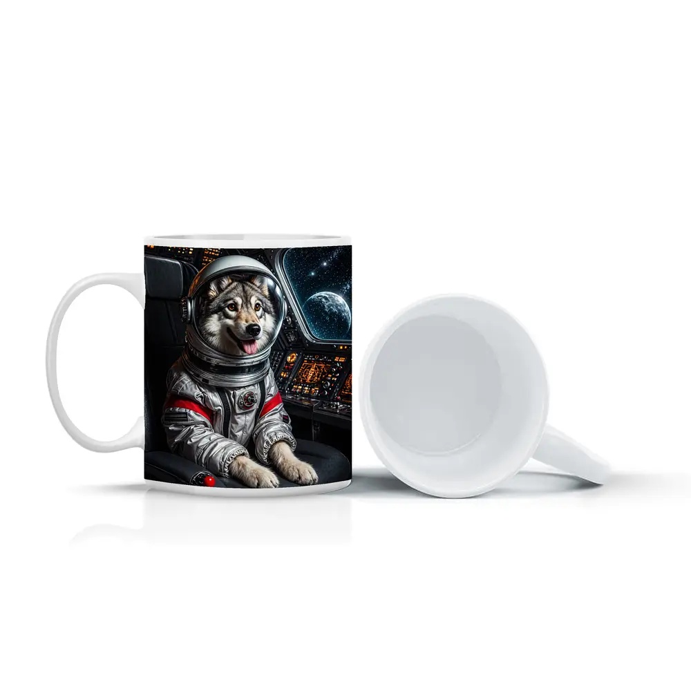 Siberian Husky Astronaut Inside Starship Cockpit – Mugs