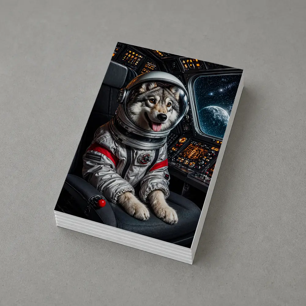Siberian Husky Astronaut Inside Starship Cockpit – Postcards