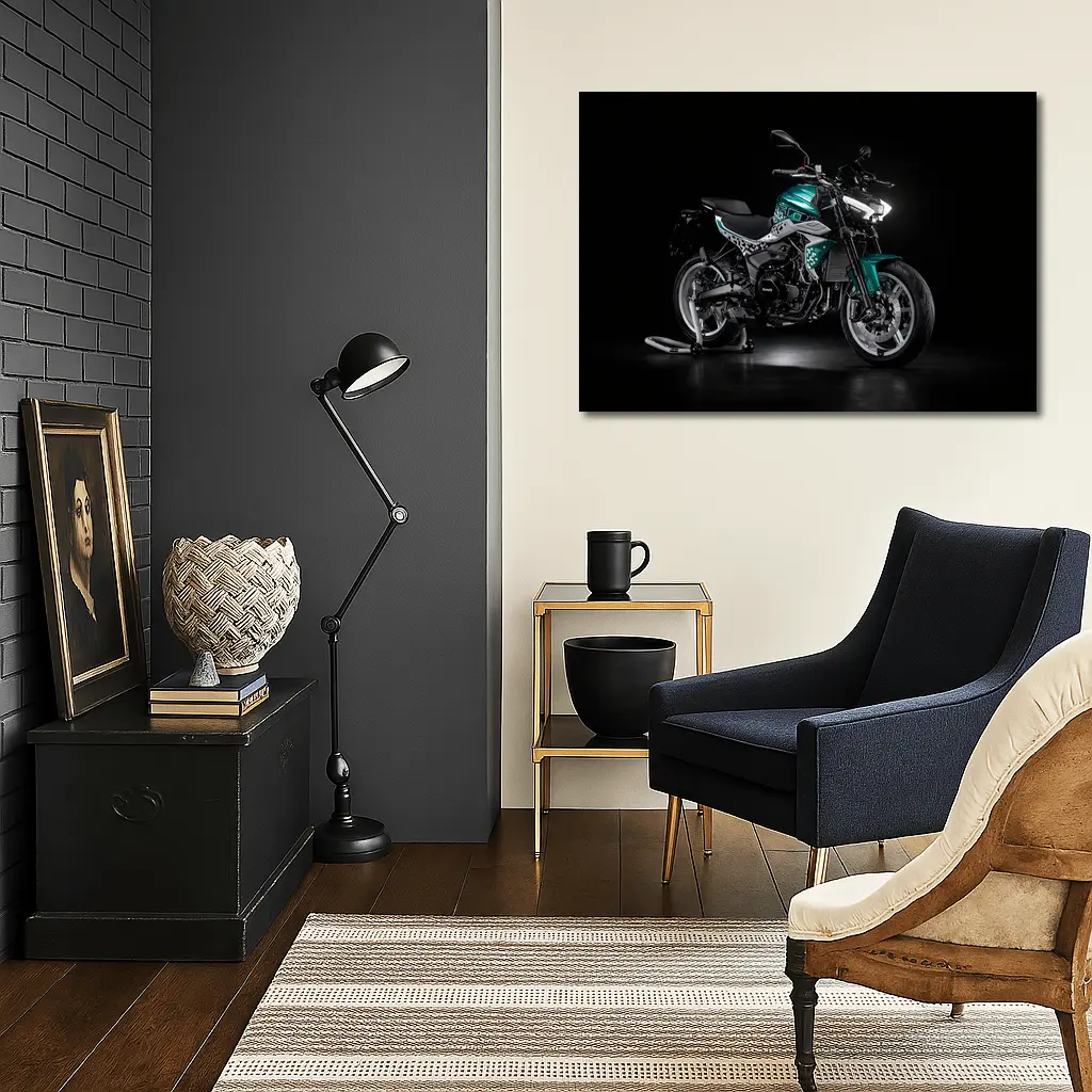 Benelli Naked Bike Teal Dark Studio – Wall Art