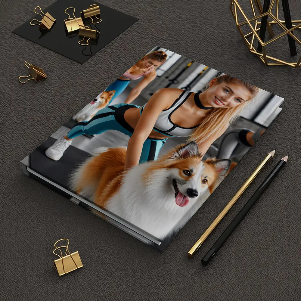 Women Working Out With Shetland Sheepdogs Gym – Notebooks