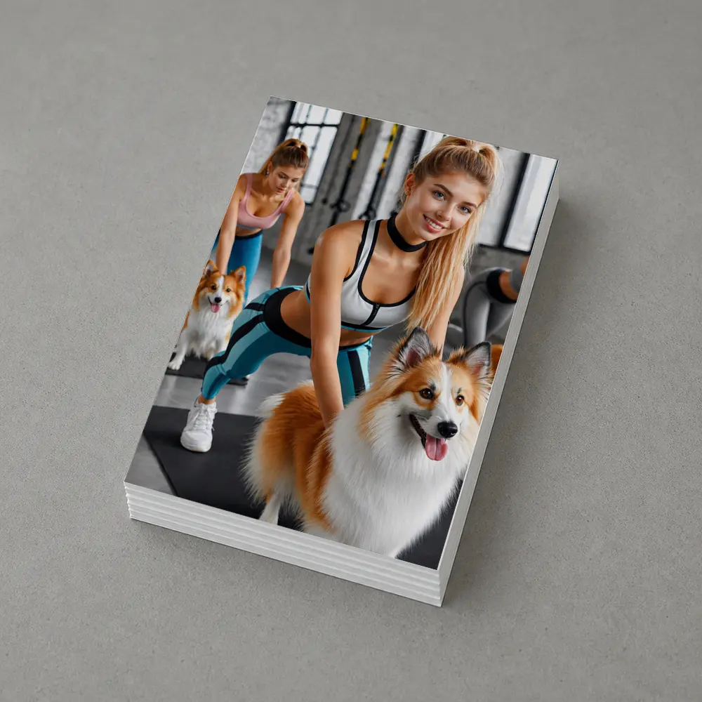 Women Working Out With Shetland Sheepdogs Gym – Postcards