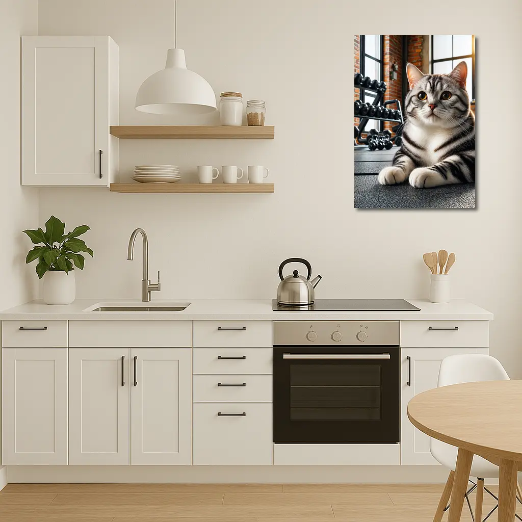 American Shorthair Cat Gym Fitness Setting – Wall Art