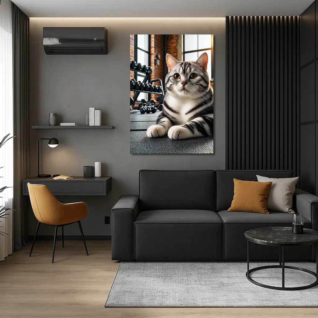 American Shorthair Cat Gym Fitness Setting – Wall Art