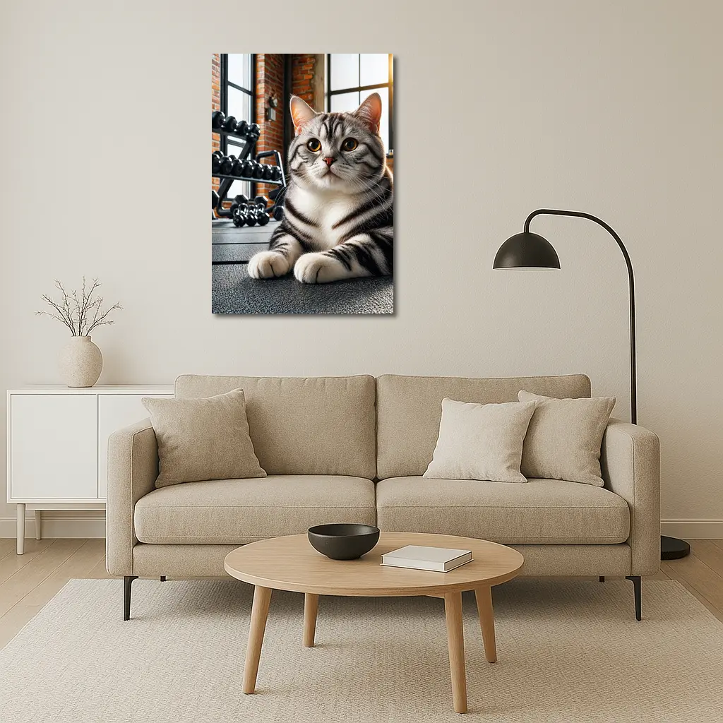 American Shorthair Cat Gym Fitness Setting – Wall Art