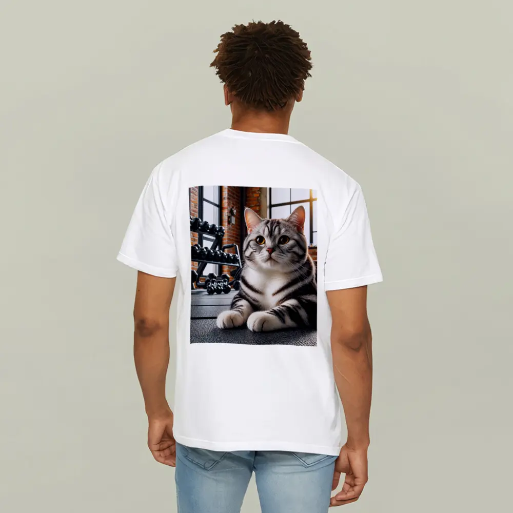 American Shorthair Cat Gym Fitness Setting – T-Shirts
