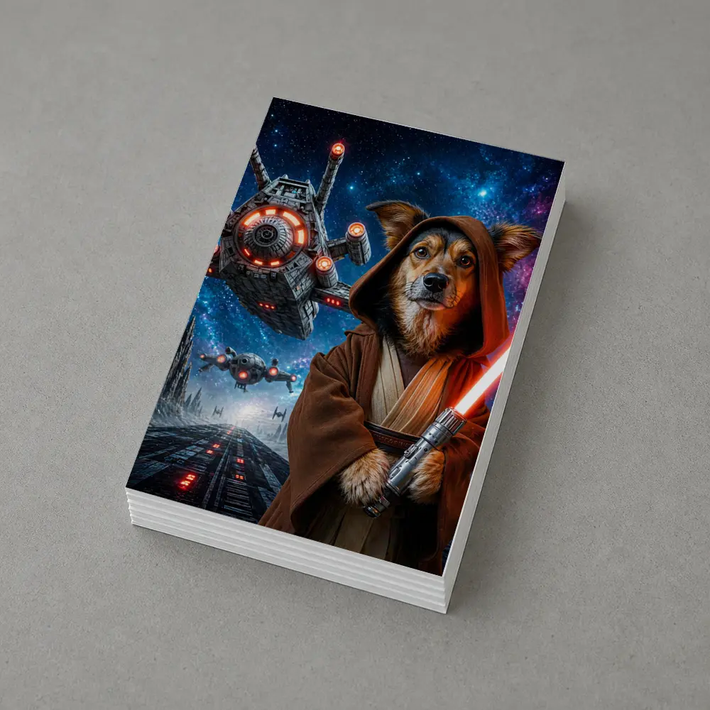 Jedi Dog With Lightsaber In Space – Postcards