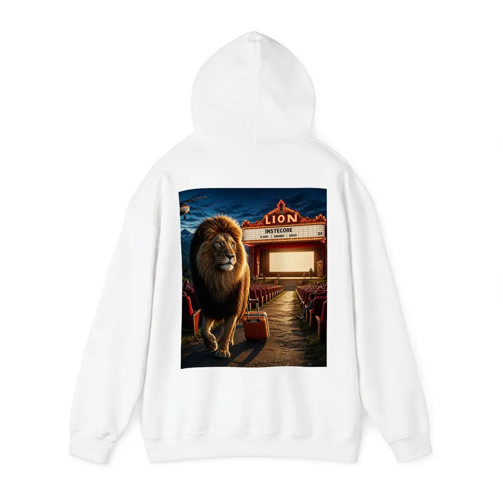 Lion Walking Into Open Air Cinema Night – Hoodies