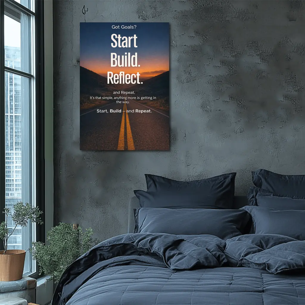 Start Build Reflect Goals Motivational Road Print – Wall Art