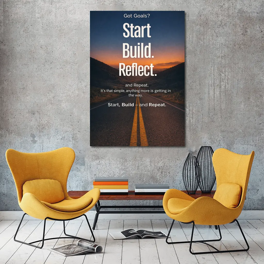 Start Build Reflect Goals Motivational Road Print – Wall Art