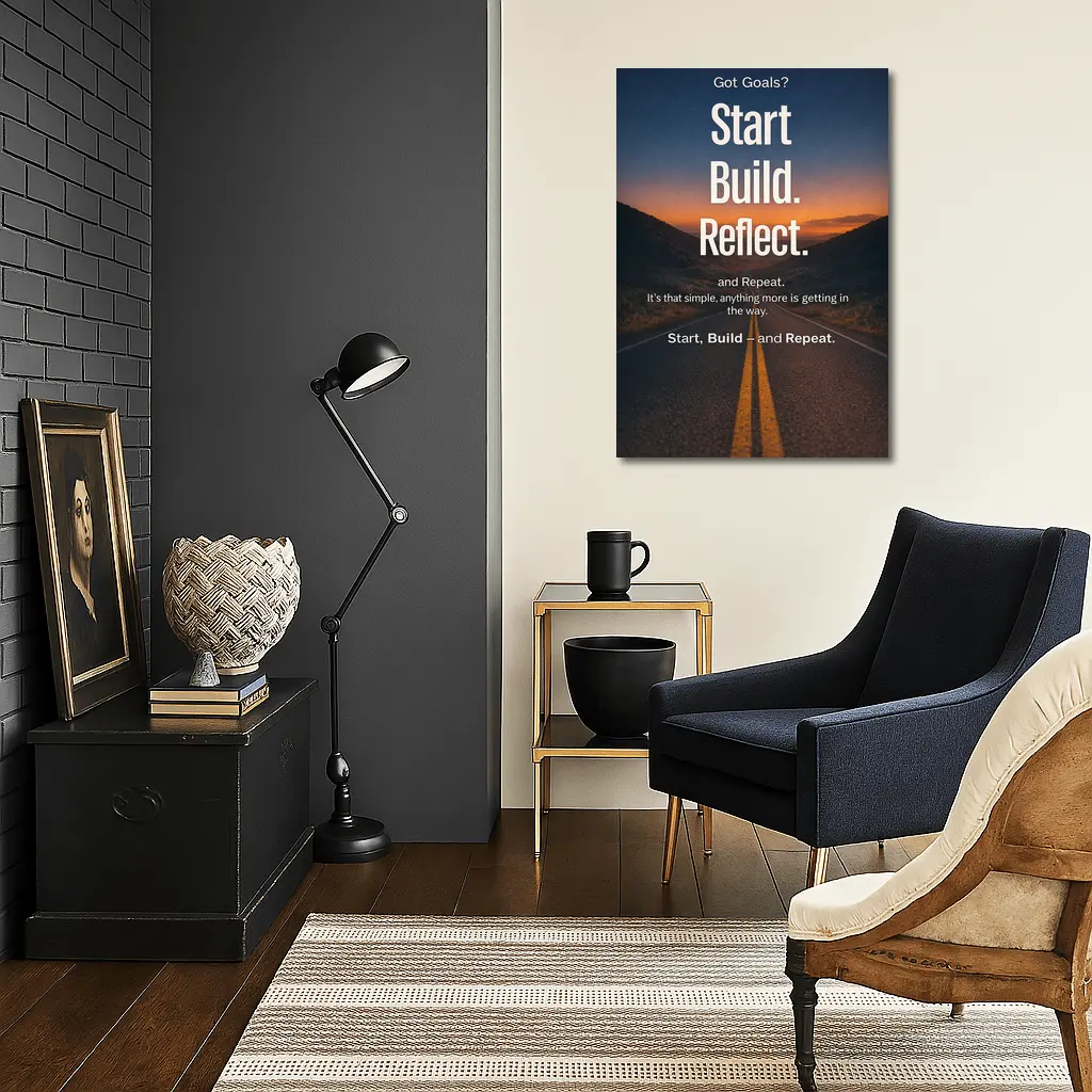 Start Build Reflect Goals Motivational Road Print – Wall Art
