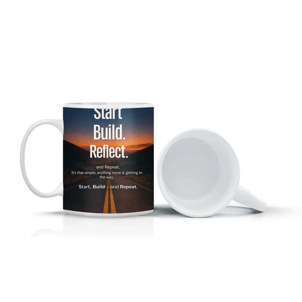 Start Build Reflect Goals Motivational Road Print – Mugs