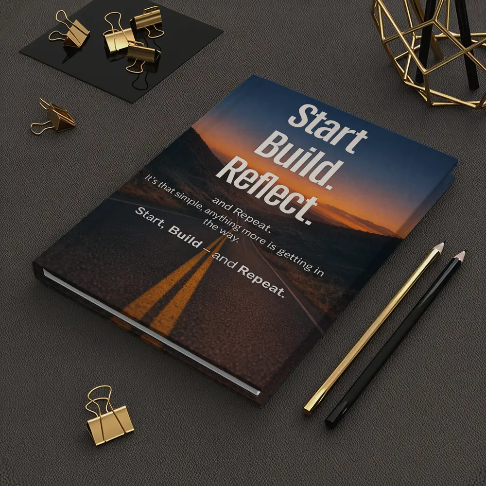 Start Build Reflect Goals Motivational Road Print – Notebooks