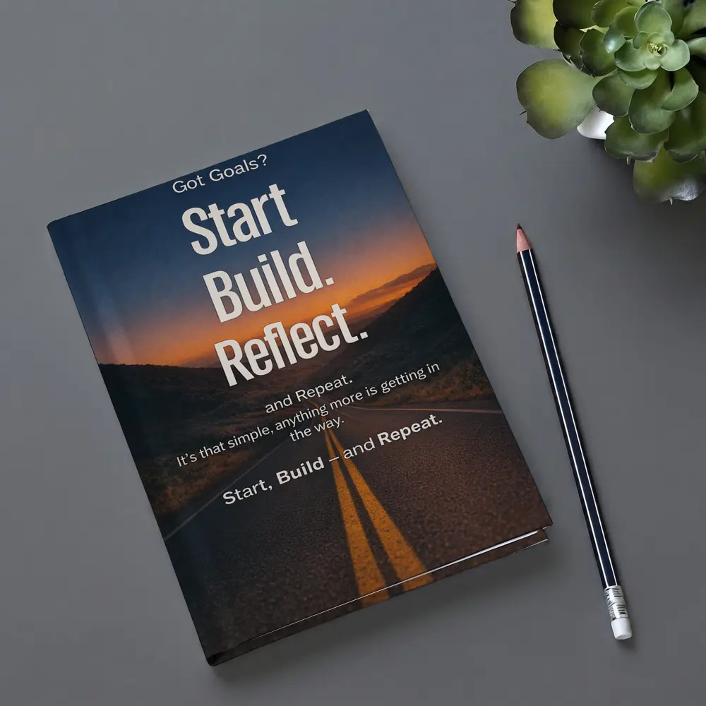 Start Build Reflect Goals Motivational Road Print – Notebooks
