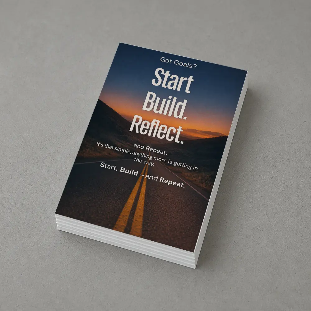 Start Build Reflect Goals Motivational Road Print – Postcards