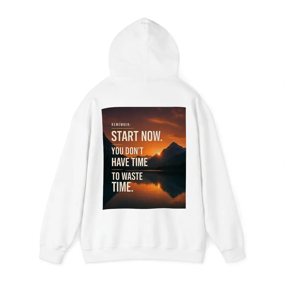Start Now Motivational Quote Mountain Sunset – Hoodies