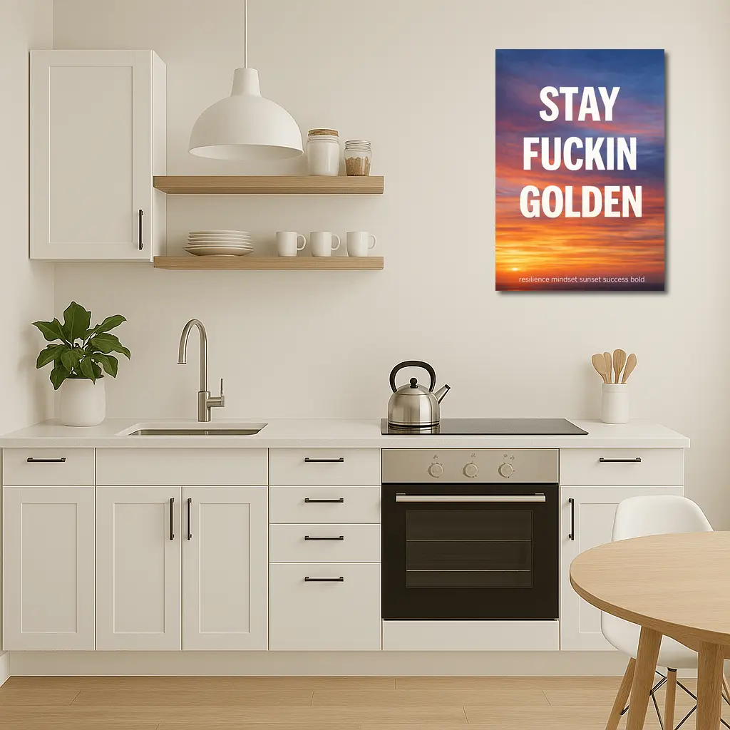 Stay Fuckin Golden Bold Sunset Quote – Wall Art