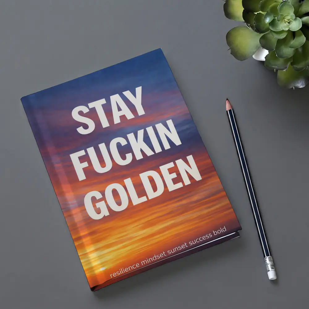 Stay Fuckin Golden Bold Sunset Quote – Notebooks