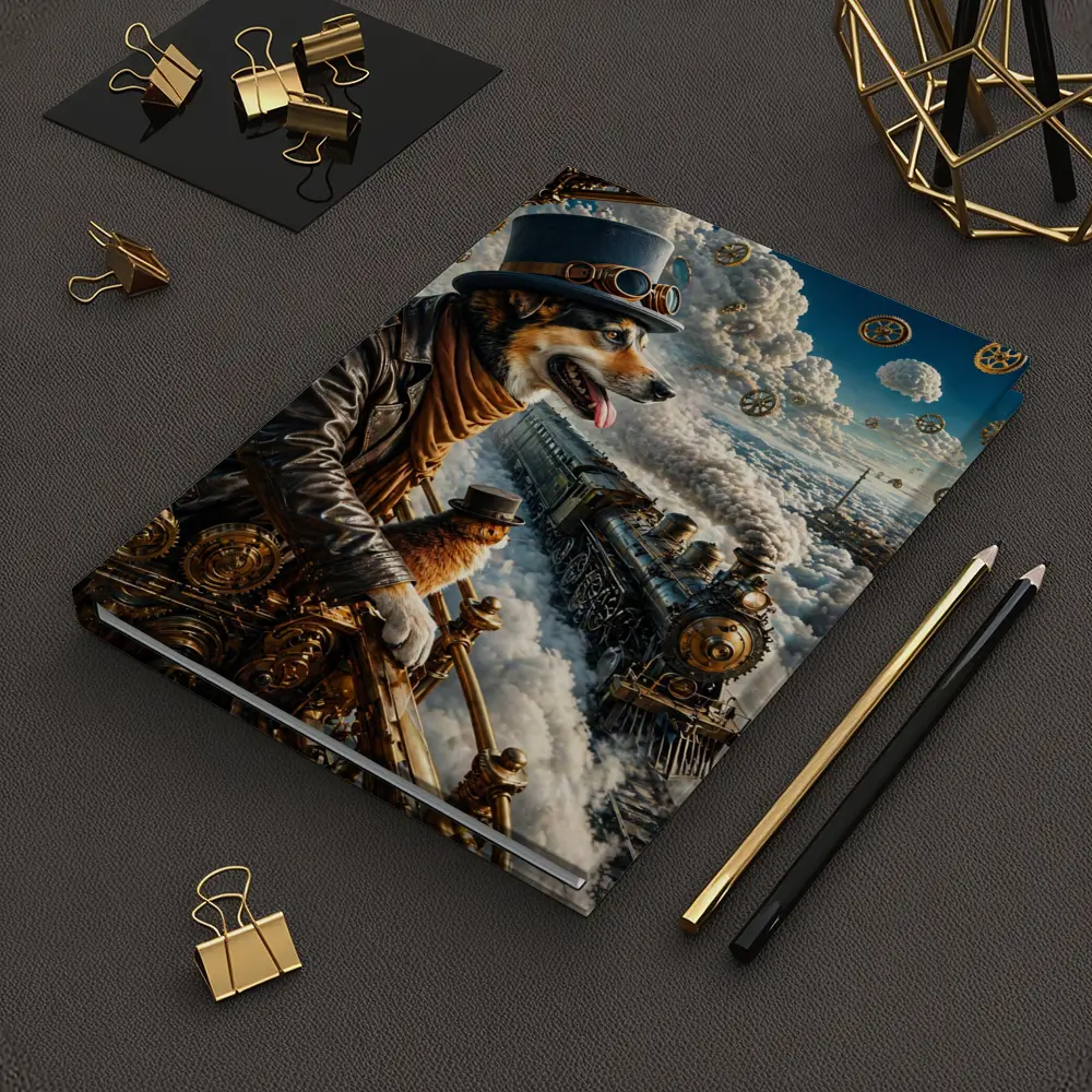 Steampunk Corgi Dog Top Hat Steam Train – Notebooks