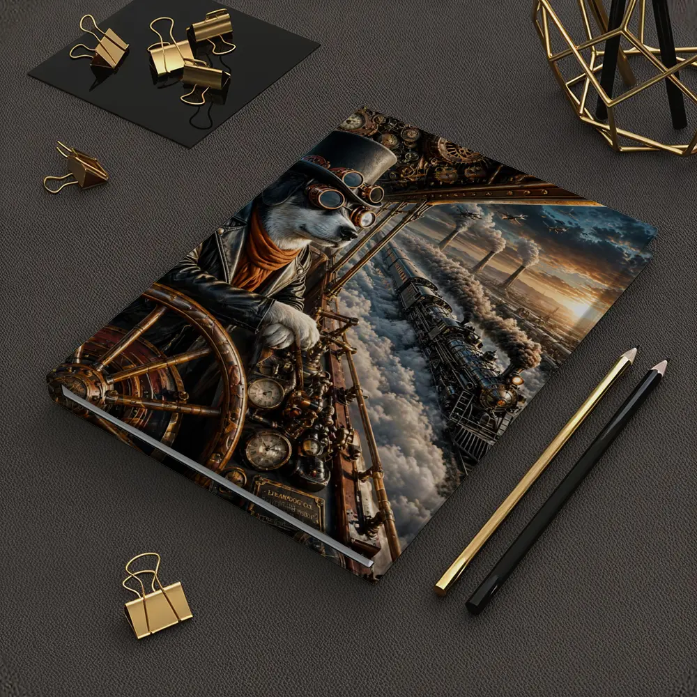 Steampunk Dog Pilot Top Hat Steam Train – Notebooks