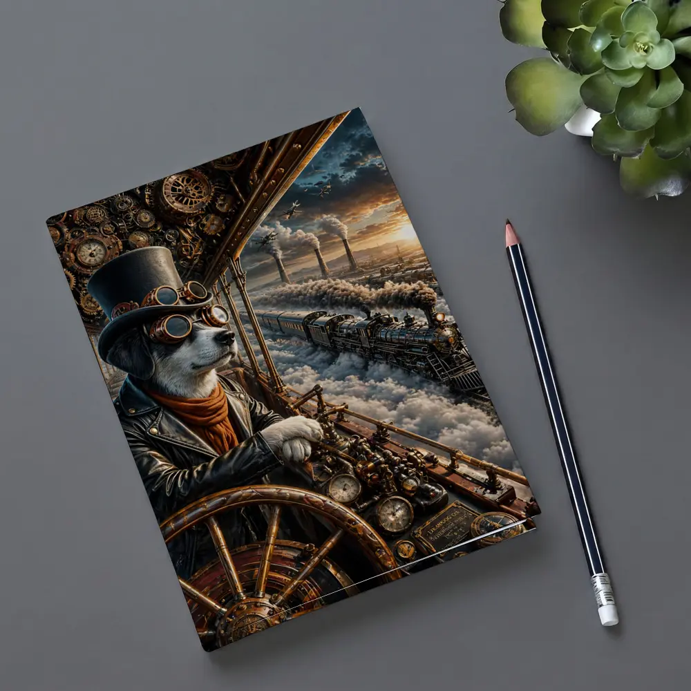 Steampunk Dog Pilot Top Hat Steam Train – Notebooks