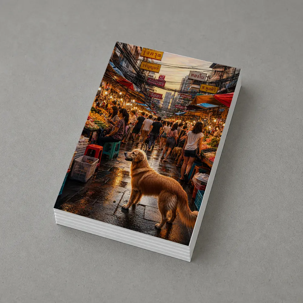 Golden Retriever Bangkok Thailand Street Market – Postcards