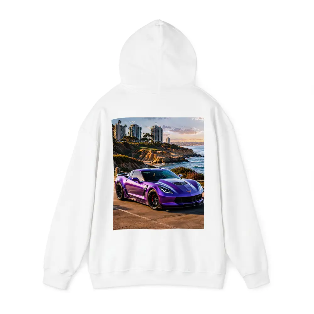 Purple Chevrolet Corvette Z06 Coastal Sunset – Hoodies
