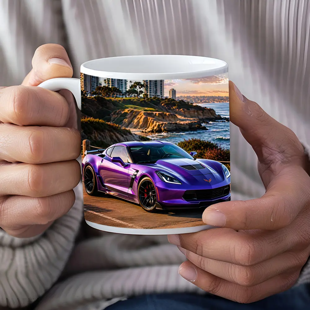 Purple Chevrolet Corvette Z06 Coastal Sunset – Mugs