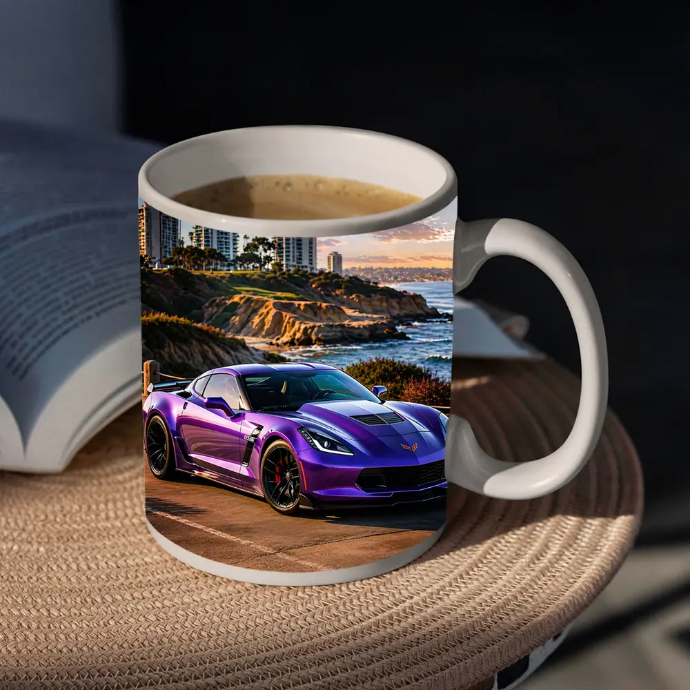 Purple Chevrolet Corvette Z06 Coastal Sunset – Mugs