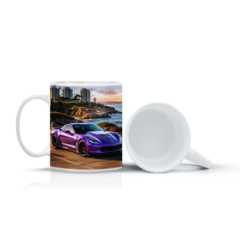 Purple Chevrolet Corvette Z06 Coastal Sunset – Mugs