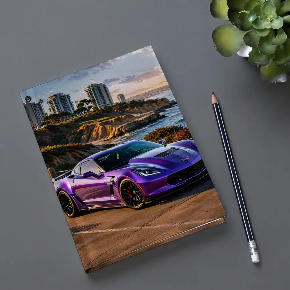 Purple Chevrolet Corvette Z06 Coastal Sunset – Notebooks