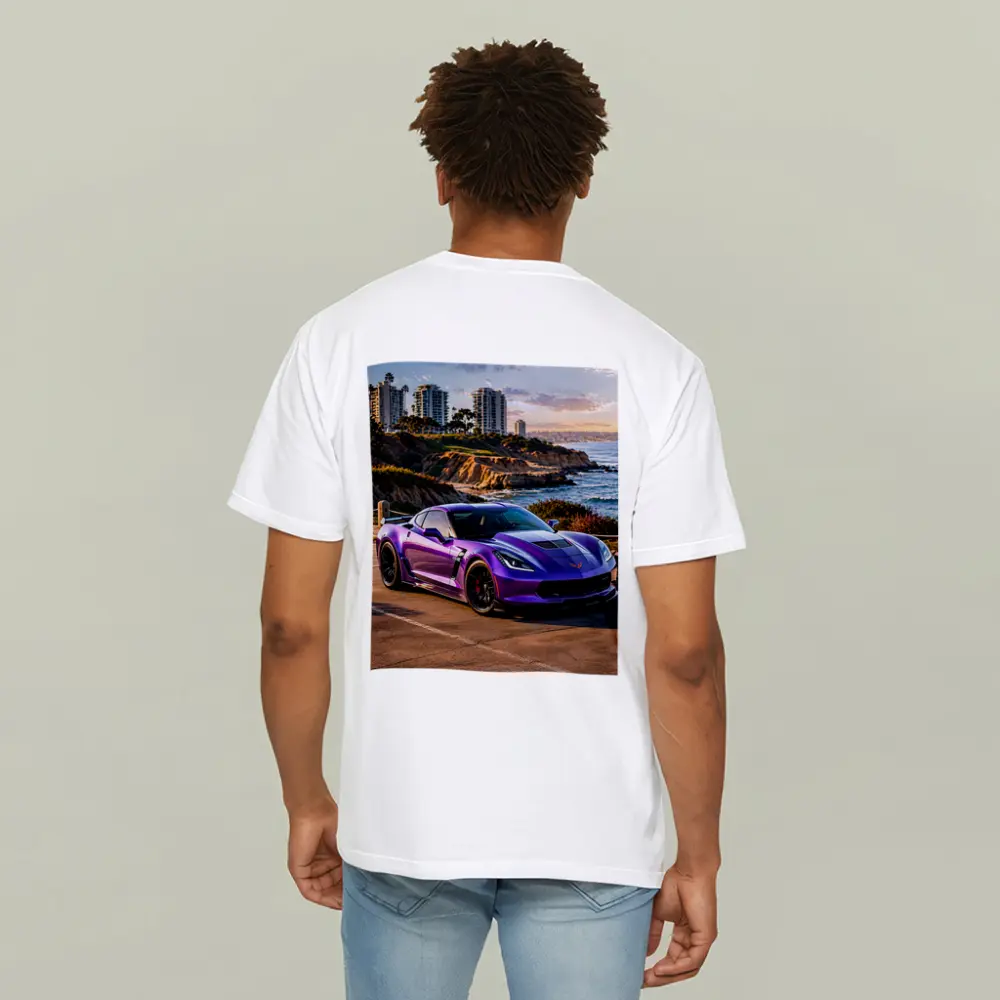 Purple Chevrolet Corvette Z06 Coastal Sunset – T-Shirts