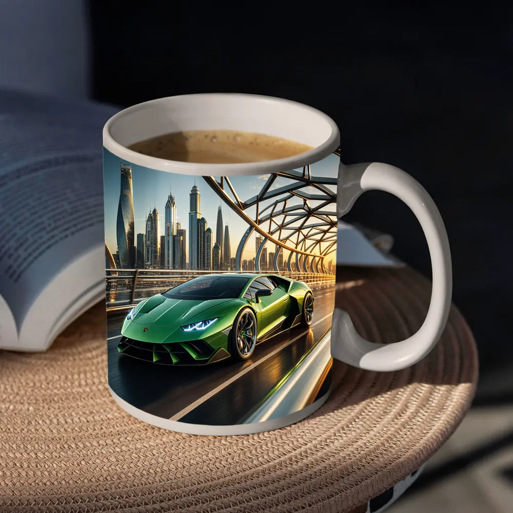 Lamborghini Huracan Green City Bridge Drive – Mugs