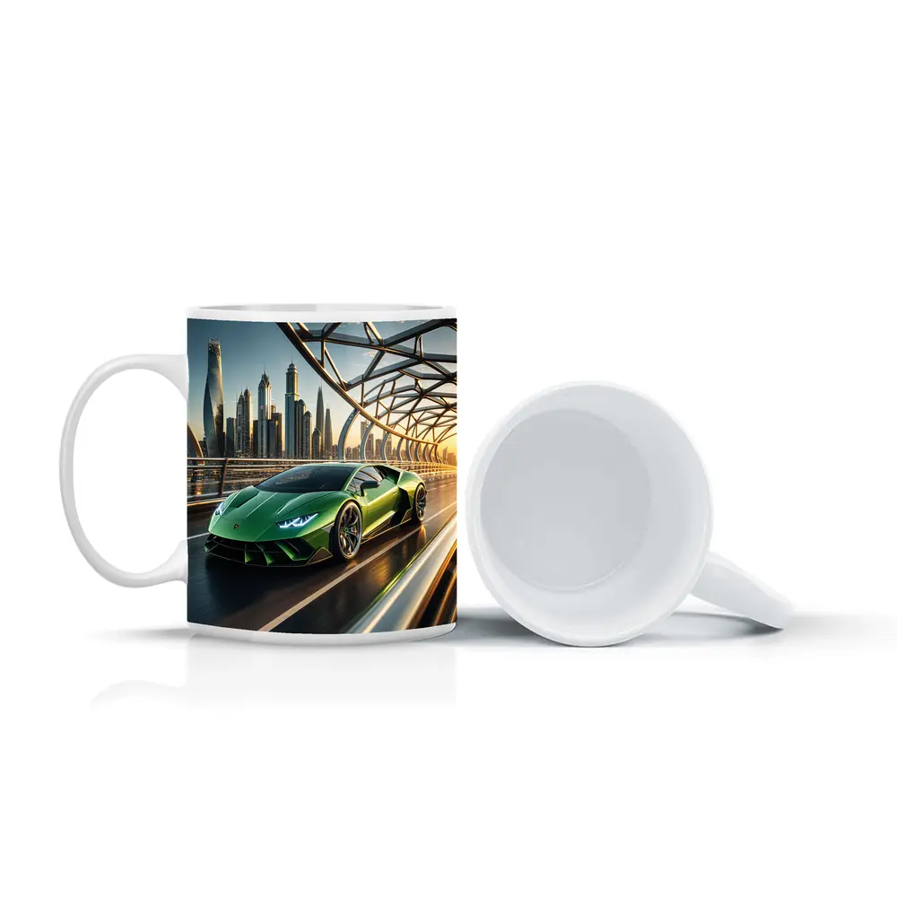Lamborghini Huracan Green City Bridge Drive – Mugs
