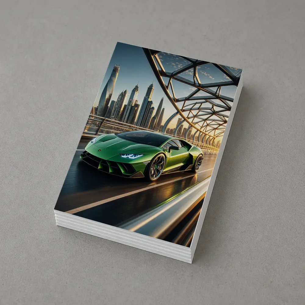 Lamborghini Huracan Green City Bridge Drive – Postcards