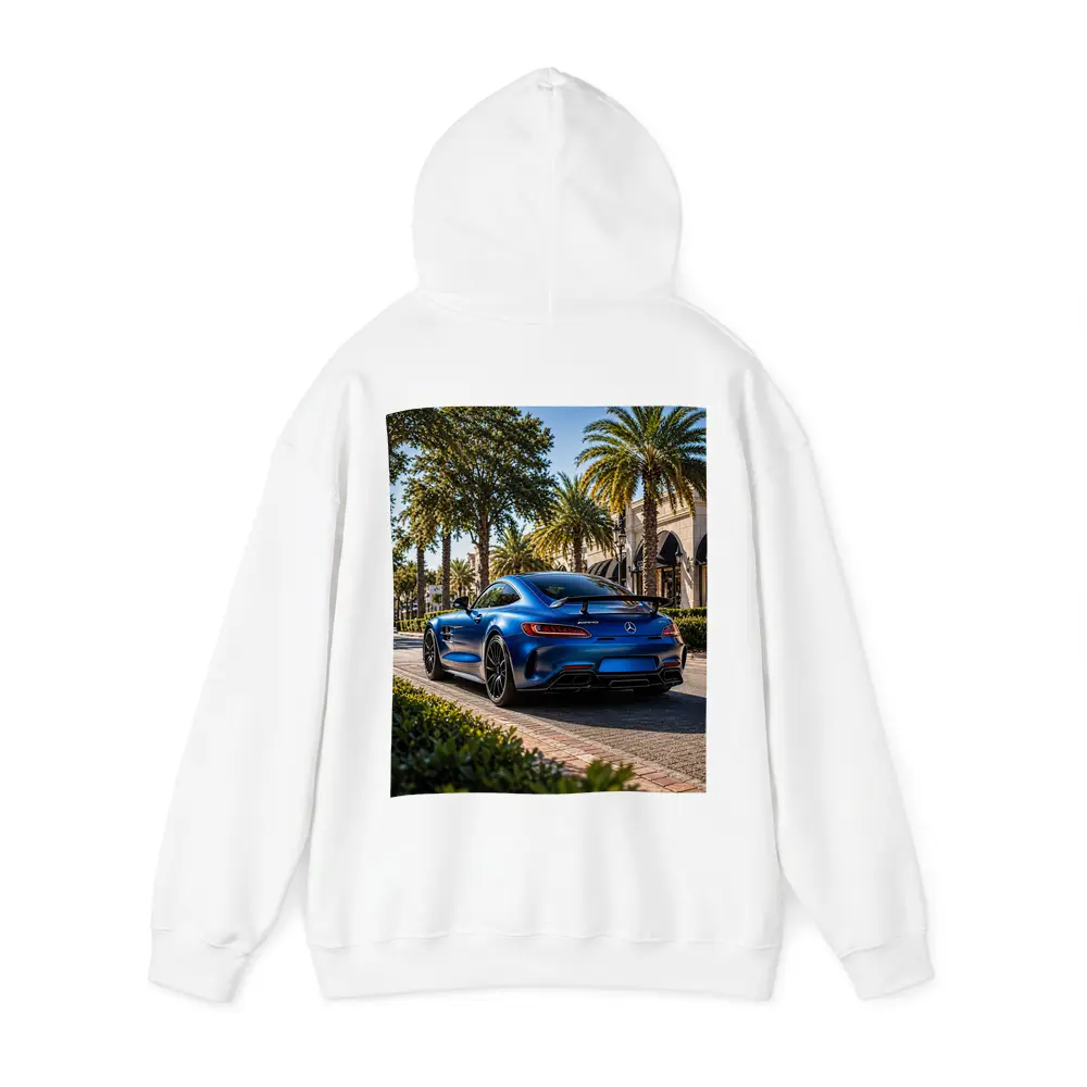 Mercedes AMG GT Blue Palm Tree Street – Hoodies