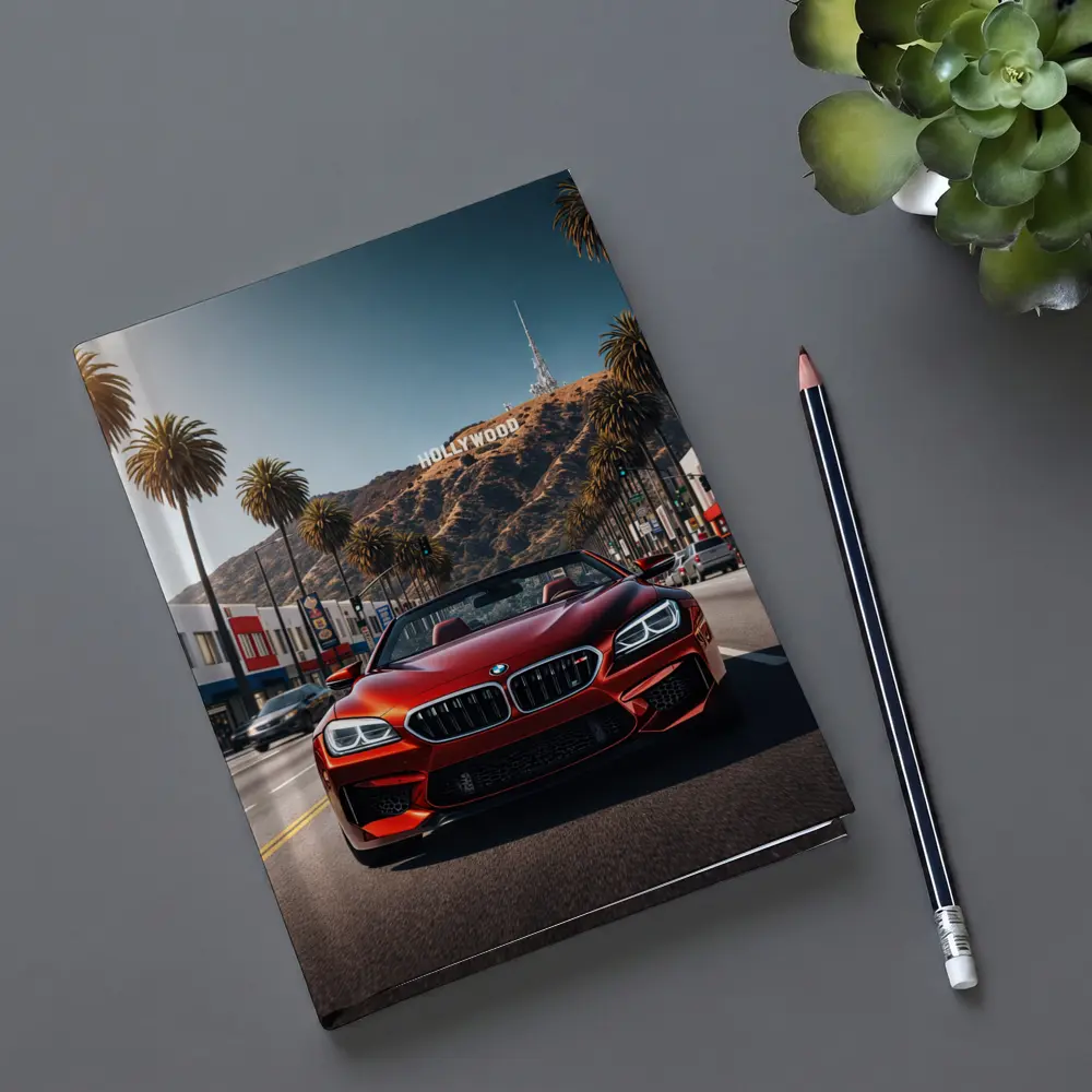 Red BMW M6 Hollywood Sign Los Angeles – Notebooks