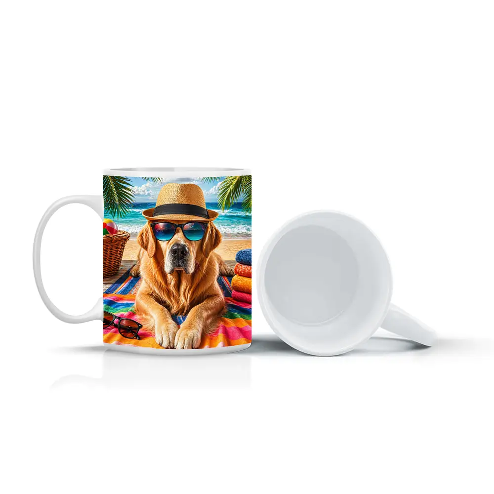 Golden Retriever Beach Day Sunglasses Hat – Mugs