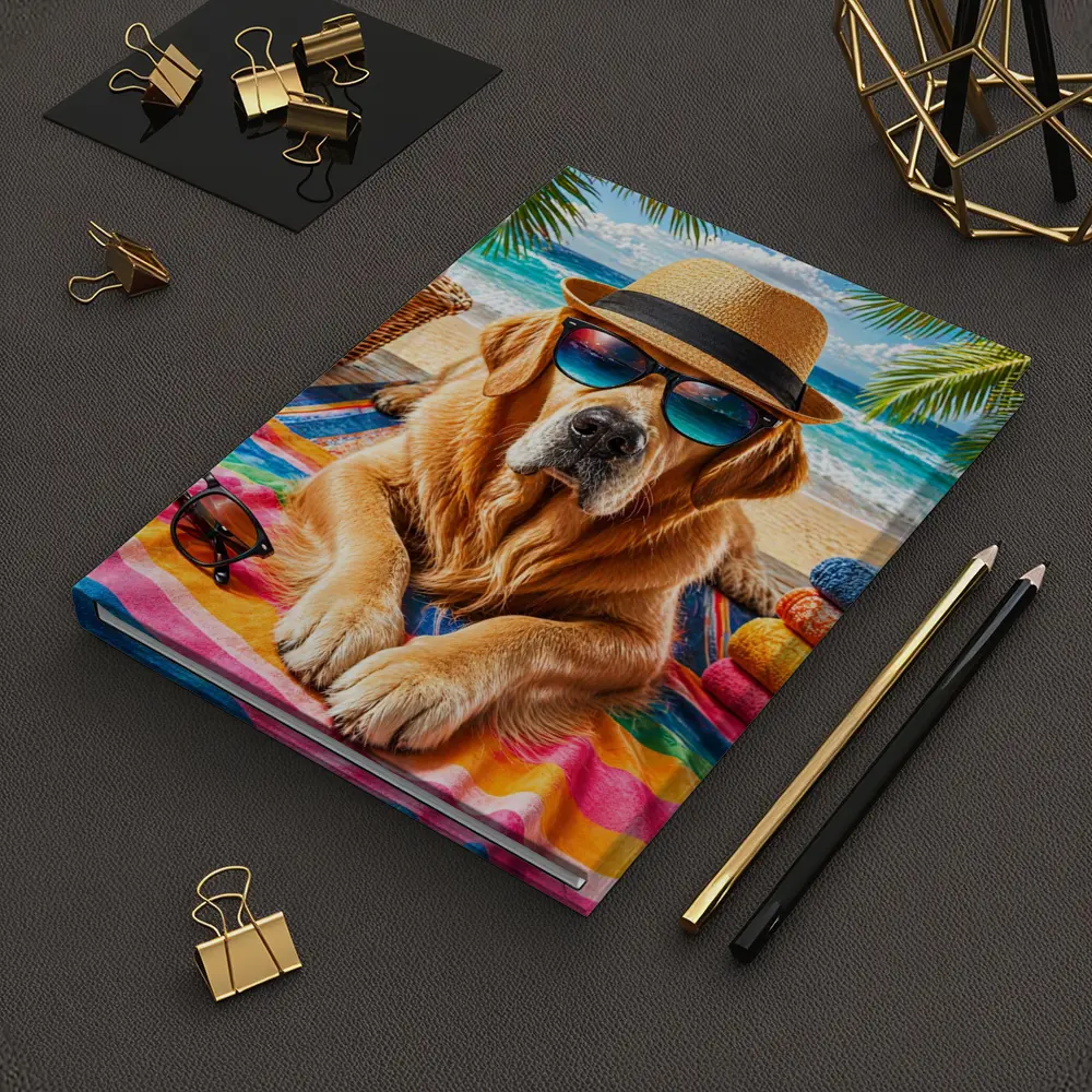 Golden Retriever Beach Day Sunglasses Hat – Notebooks