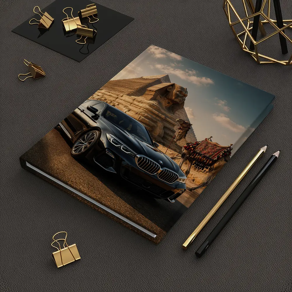 Black BMW Five Series Egypt Sphinx Background – Notebooks