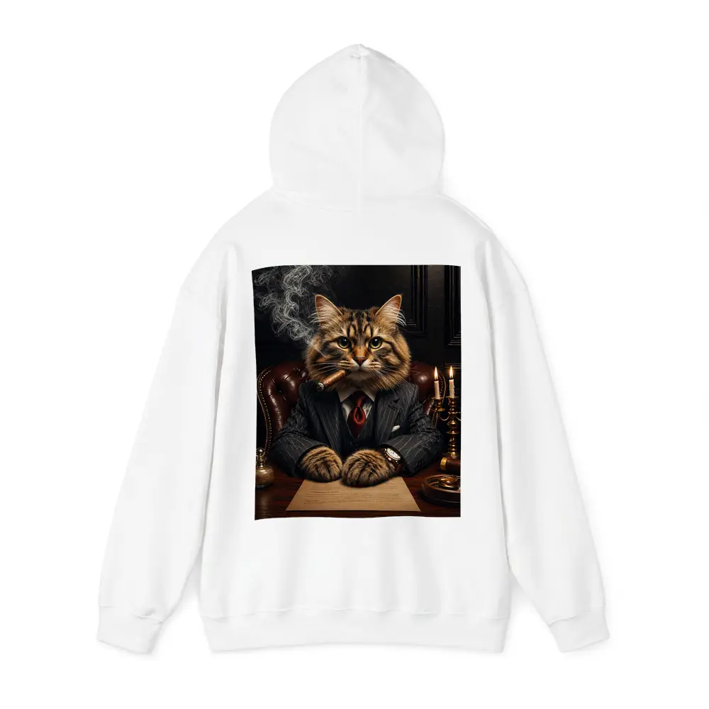 Boss Cat Smoking Cigar Dark Office – Hoodies
