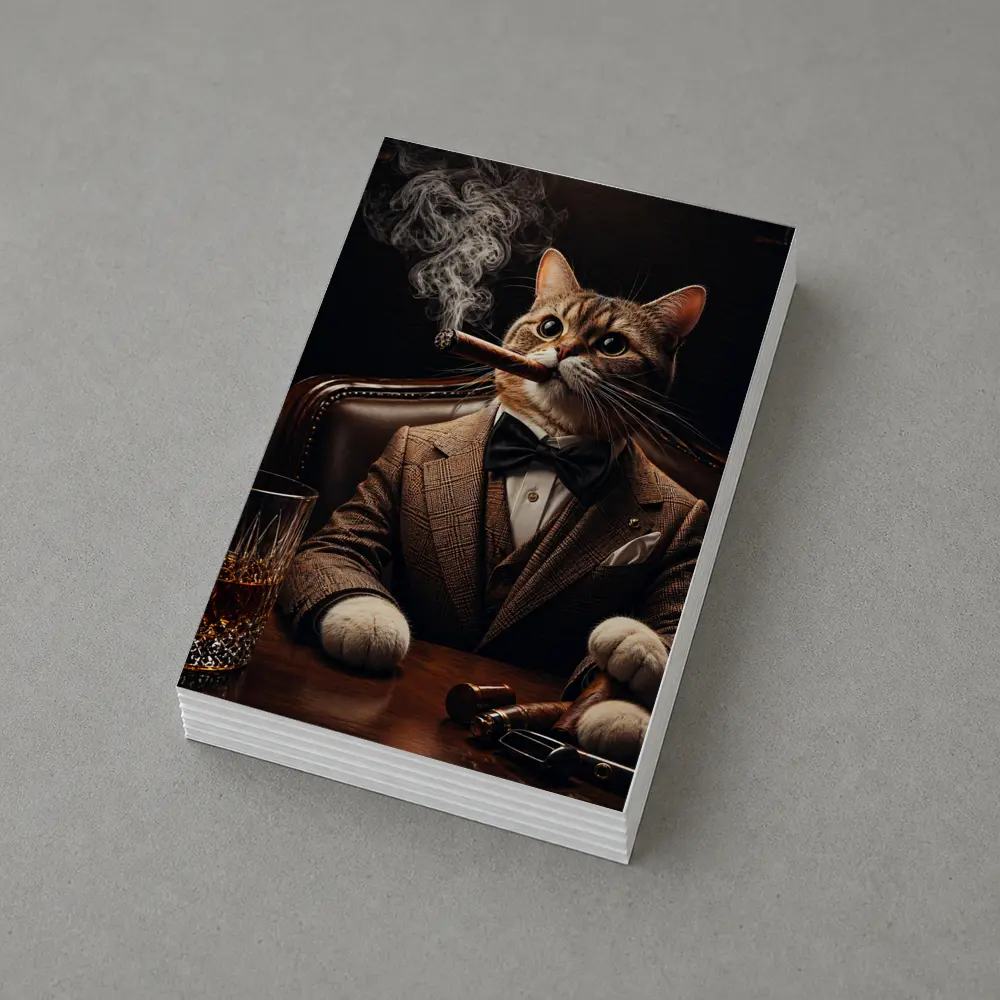 Boss Cat Smoking Cigar in Suit – Postcards