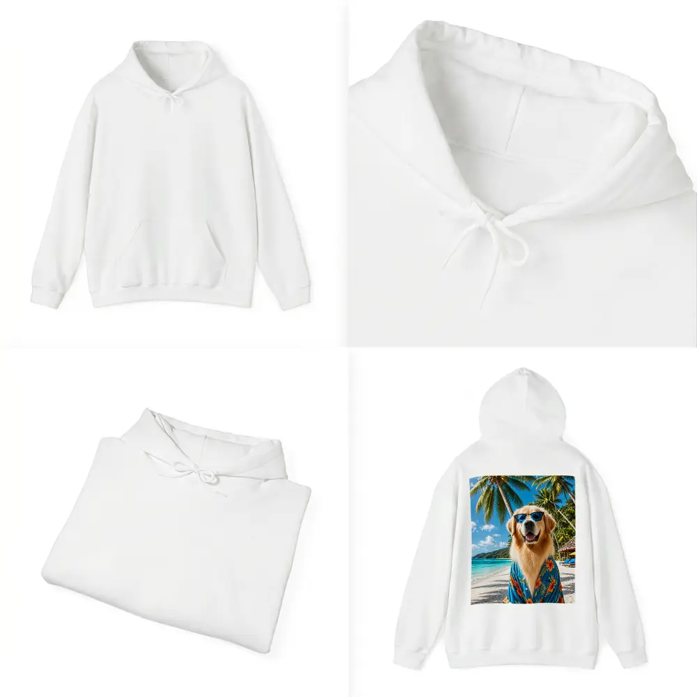 Golden Retriever Hawaiian Shirt Tropical Beach – Hoodies