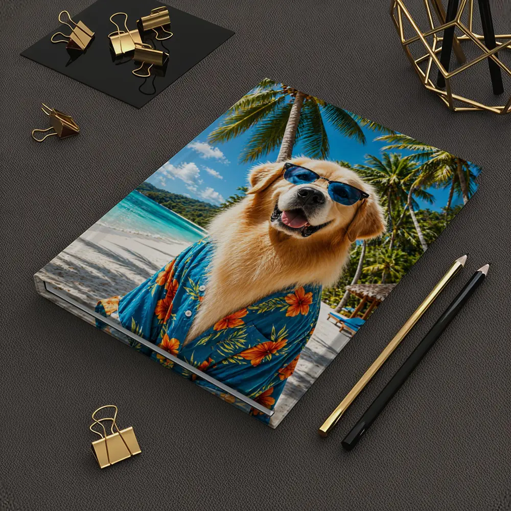 Golden Retriever Hawaiian Shirt Tropical Beach – Notebooks