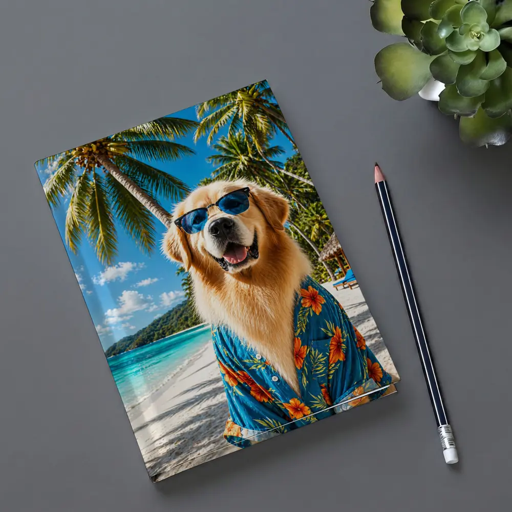 Golden Retriever Hawaiian Shirt Tropical Beach – Notebooks