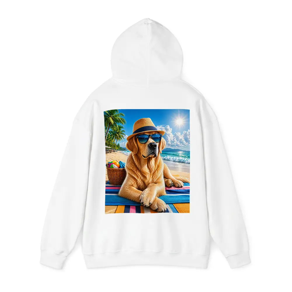 Golden Retriever With Sunglasses On Summer Beach – Hoodies