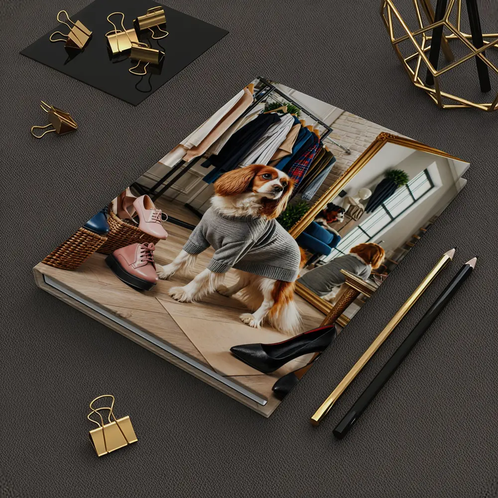 Cavalier King Charles Spaniel Fashion Boutique Scene – Notebooks