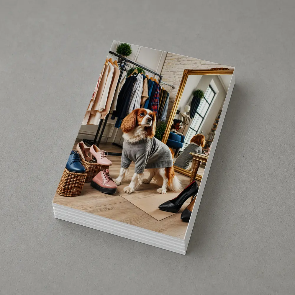 Cavalier King Charles Spaniel Fashion Boutique Scene – Postcards