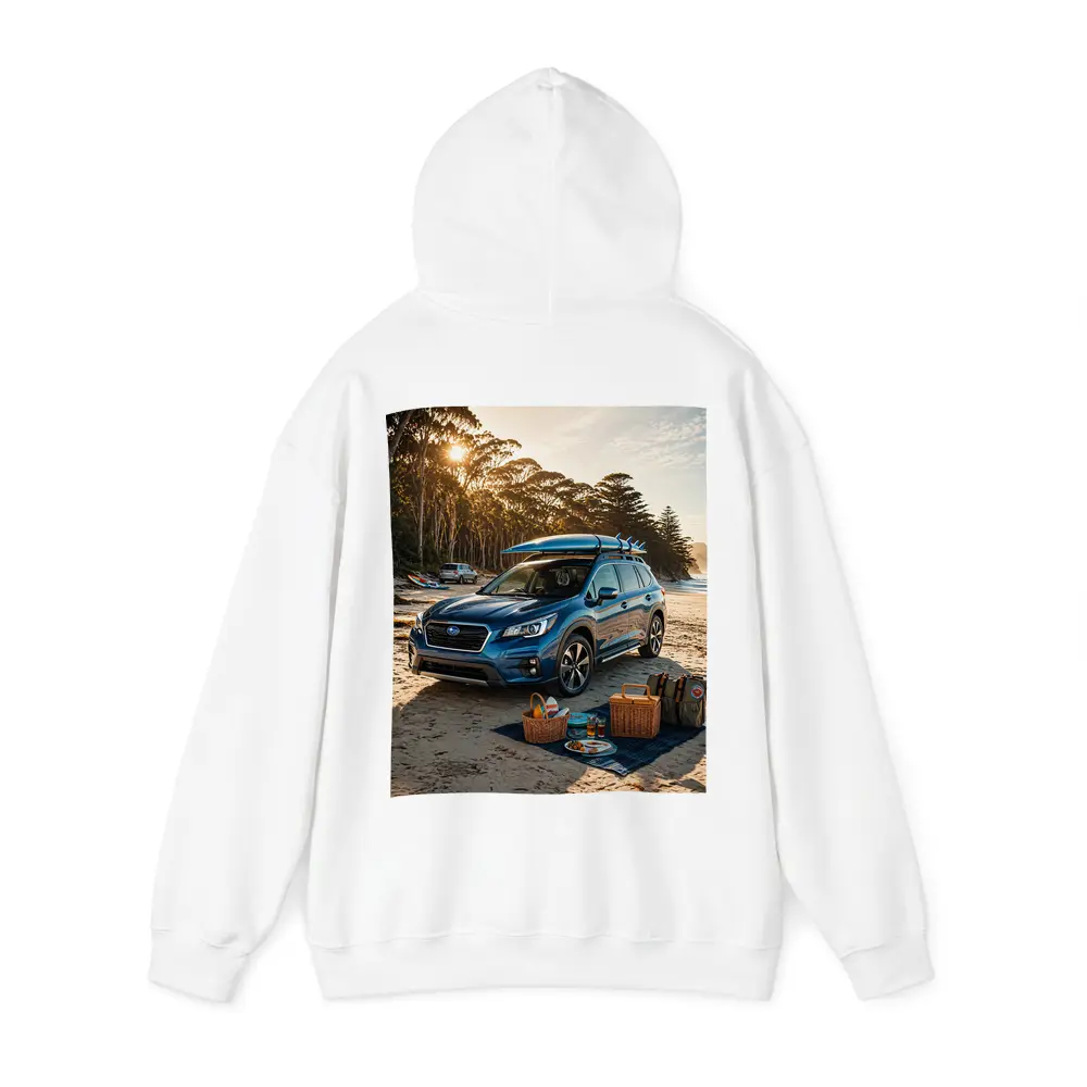 Subaru Ascent Blue SUV Beach Picnic Scene – Hoodies