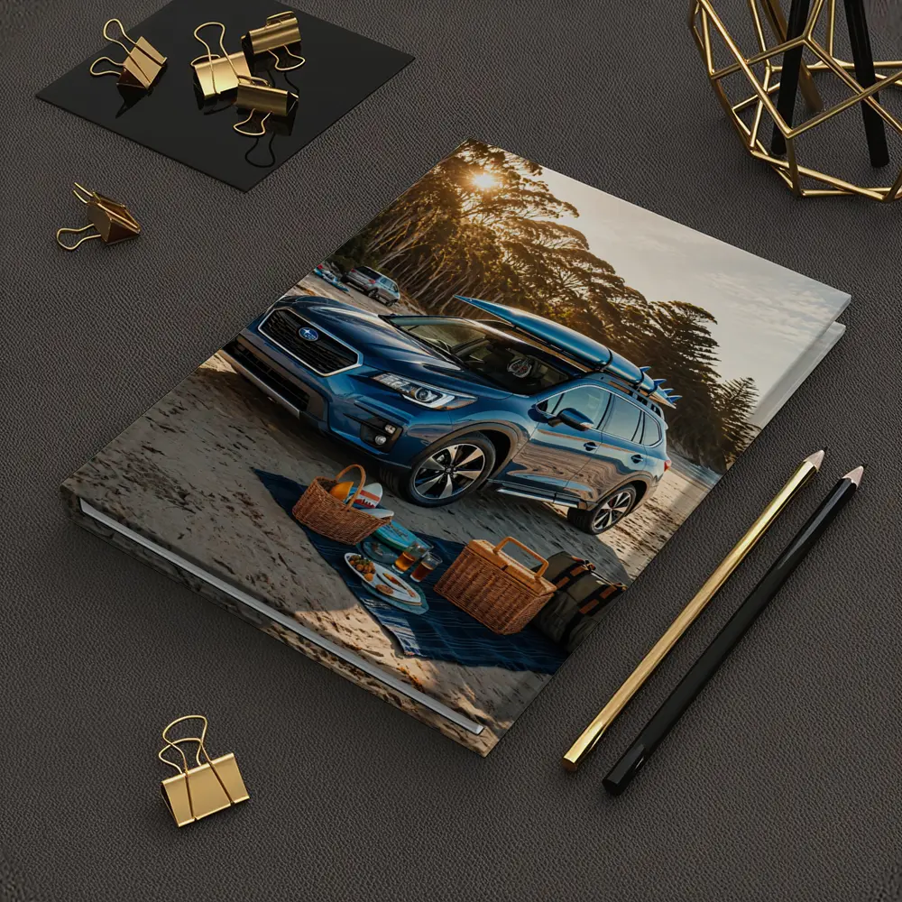 Subaru Ascent Blue SUV Beach Picnic Scene – Notebooks