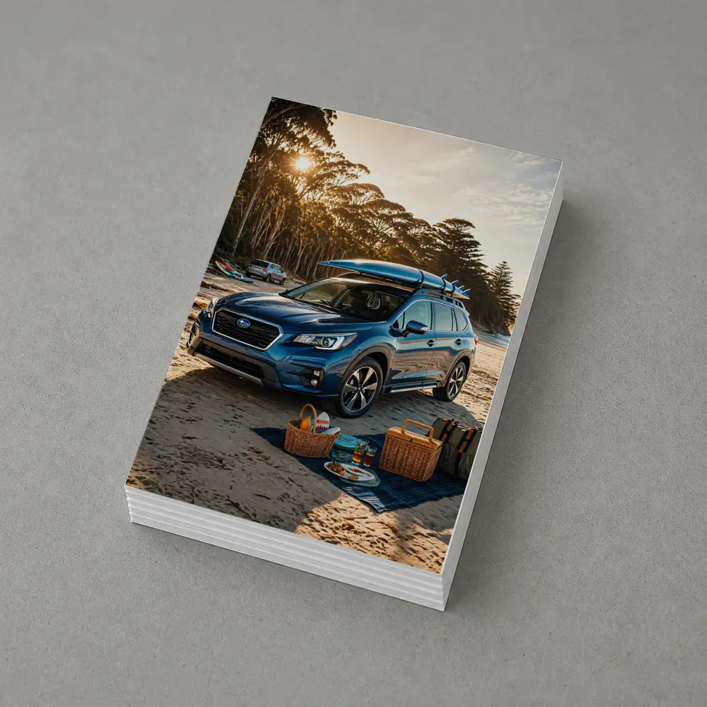 Subaru Ascent Blue SUV Beach Picnic Scene – Postcards